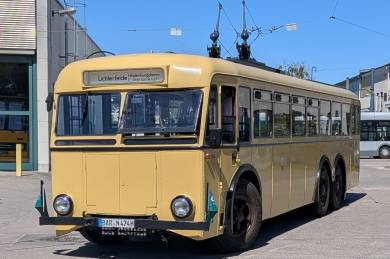 Der Wagen 1124 auf dem Betriebshof Nordend